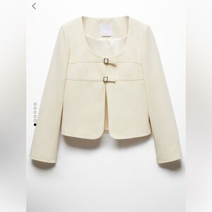 Mango Boucle Cream Jacket